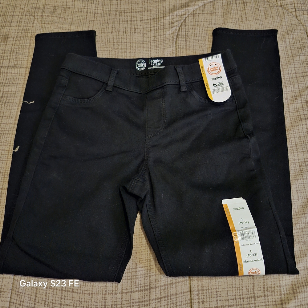 Black Jegging Jeans Nwt 10/12 Girls